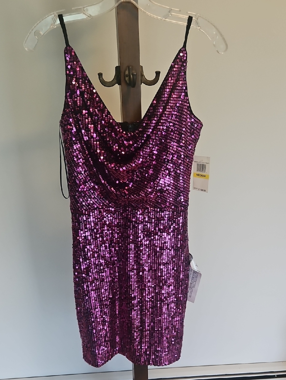 Dress the Population Black/Pink Evening Slip Dress Size M
